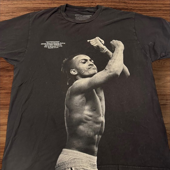 XXXTentacion T-Shirt Rap Tee Black Graphic Print Hip‎ Hop Music Large - Picture 2 of 7